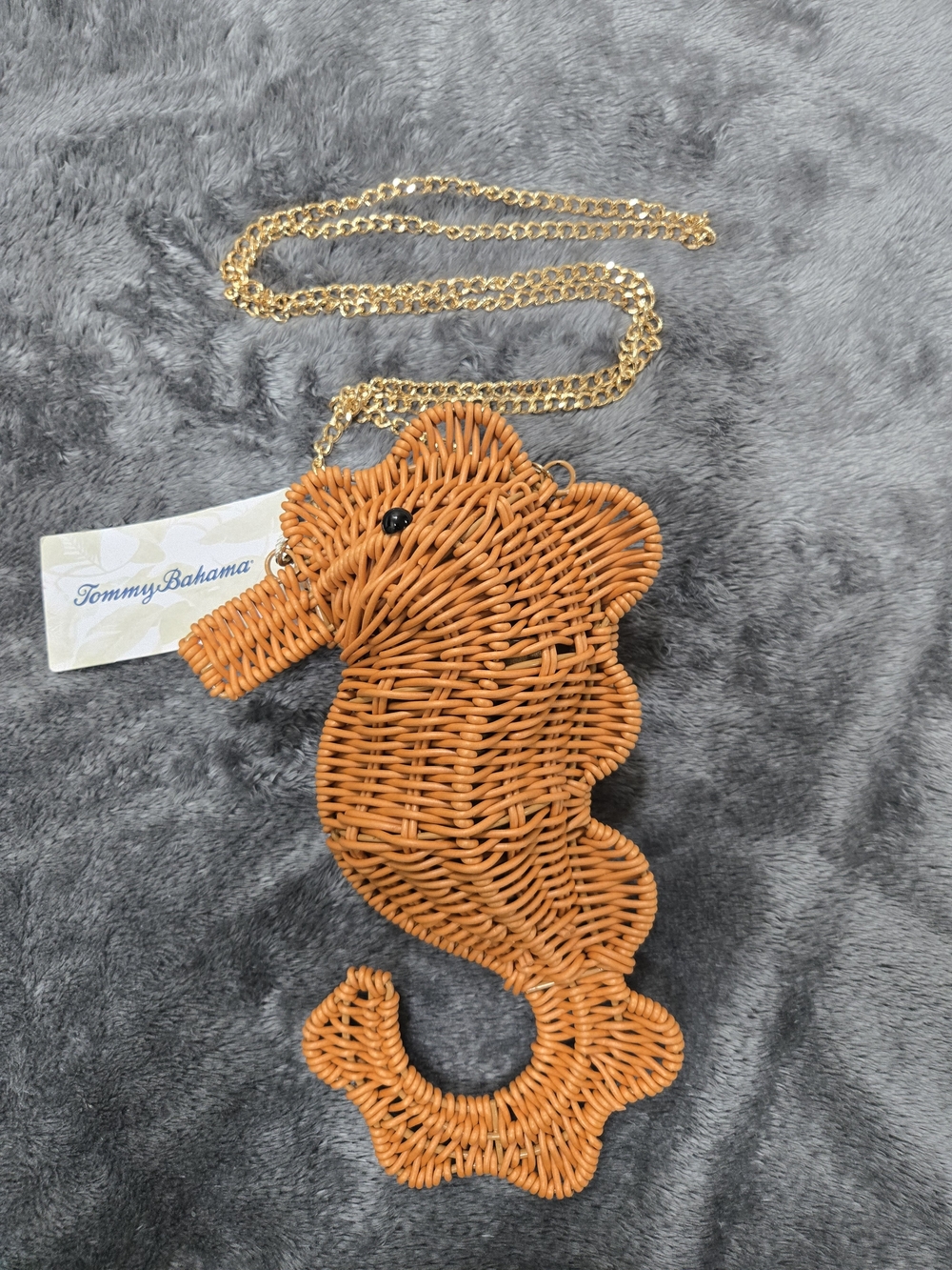 Tommy Bahama Seahorse Woven Wicker Crossbody Bag NWT